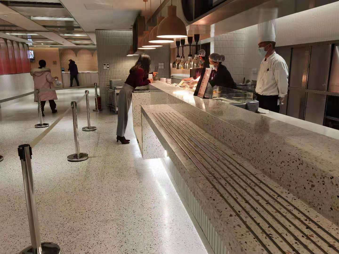 餐廳水磨石地麵效果圖片